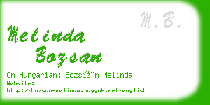 melinda bozsan business card